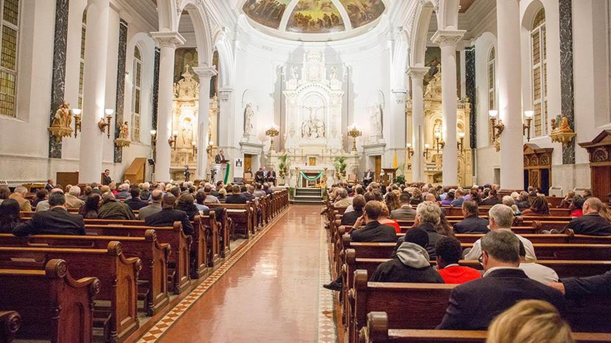 Archbishop Vigneron of the Catholic Church and Elder Keetch of The Church of Jesus Christ of Latter-day Saints were keynote speakers at the historic Saints Peter and Paul Jesuit Church in Detroit, Michigan, Tuesday, November 7, 2017. ©2017 by Intellectual Reserve, Inc. All rights reserved.